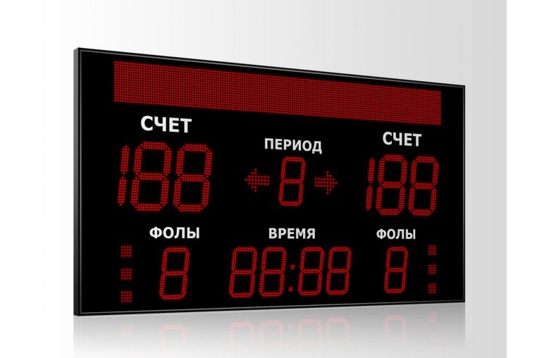Табло для баскетбола Импульс 727-D27x6-D21x7-S16x160xP10-S6-A2 