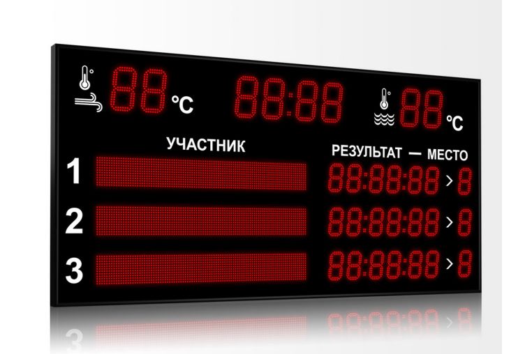 Табло для плавания Импульс 713-D18x8-L3xD13x7-L3xS12x96xP10-T-T2 