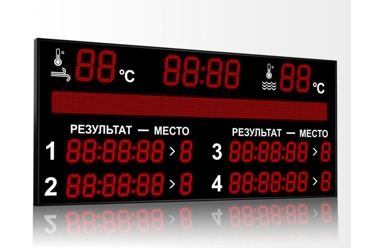 Табло для плавания Импульс 713-D18x8-L4xD13x7-S12x192xP10-T-T2 