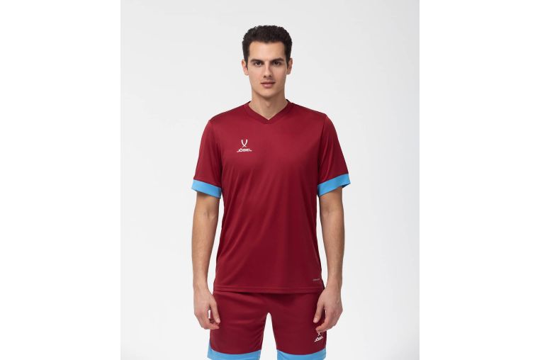 Футболка игровая Jogel DIVISION PerFormDRY Union Jersey, гранатовый/голубой/белый фото 2