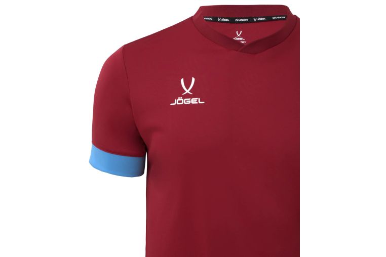 Футболка игровая Jogel DIVISION PerFormDRY Union Jersey, гранатовый/голубой/белый фото 4