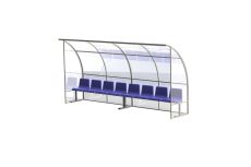 Скамейка для запасных игроков на 8 мест, закрытые боковины Ellada М481Ф
