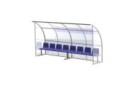 Скамейка для запасных игроков на 4 места, открытые боковины Ellada М999
