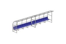 Скамейка для запасных игроков с навесом на 10 посадочных мест SportWerk SpW-SZ-10C