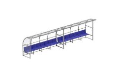 Скамейка для запасных игроков с навесом на 10 посадочных мест SportWerk SpW-SZ-10C