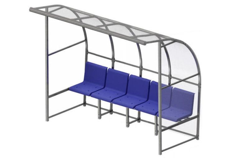 Скамейка для запасных игроков с навесом на 3 посадочных места SportWerk SpW-SZ-2C 