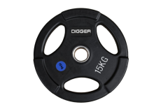 Диск олимпийский обрезиненный 3-х хватовый 15кг Hasttings Digger HD51C1C-15