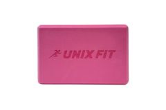 Блок для йоги и фитнеса UNIX Fit (200 г) 23 х 15 х 7 см, 1 шт, розовый