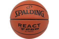 Мяч баскетбольный Spalding TF-250 React 76802z, р.6, 8 панелей, композит. кожа (ПУ), коричн-черн.