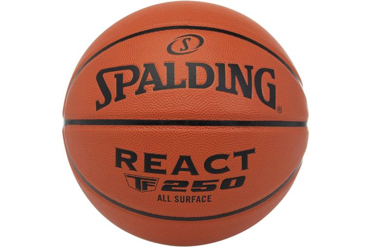 Мяч баскетбольный Spalding TF-250 React 76802z, р.6, 8 панелей, композит. кожа (ПУ), коричн-черн. 